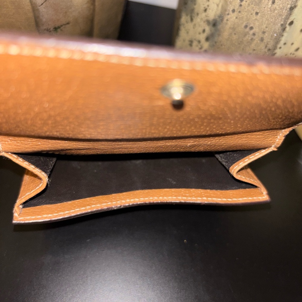 Gucci Studded GG Monogram Canvas line leather wallet Italy Brown EUC. - Picture 6 of 8